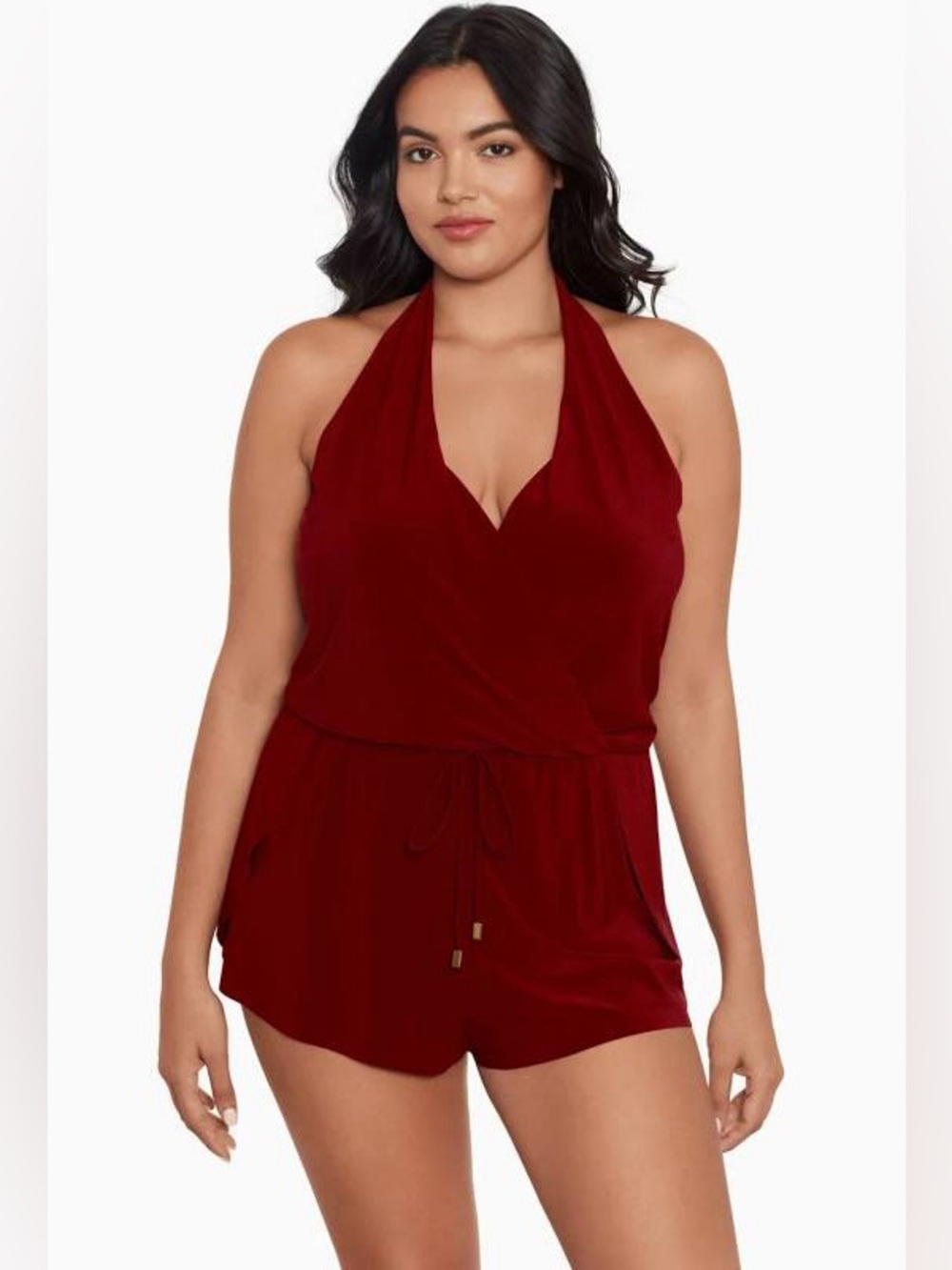 Miraclesuit Magicsuit Bianca Swim Romper in Merlot